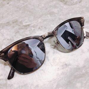 Foster Grant Smoke Frame Sunglasses with Mirrored Lenses
